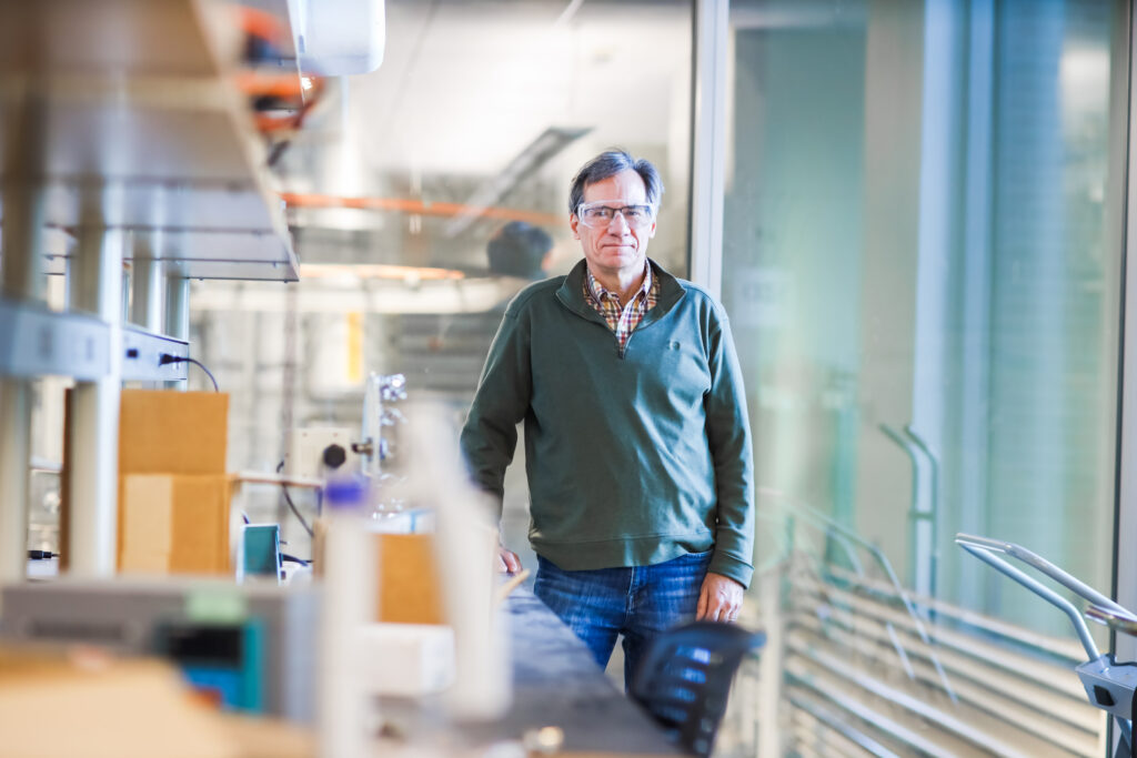 Man standing in a lab at Ames Seed Capital