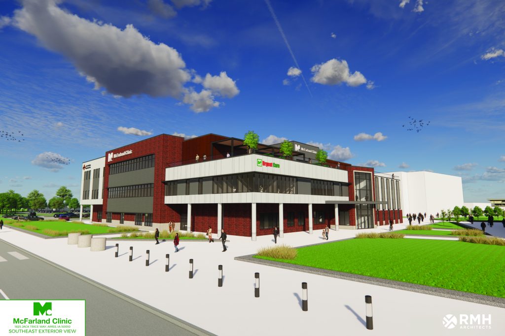 Exterior rendering of McFarland Clinic CyTown building